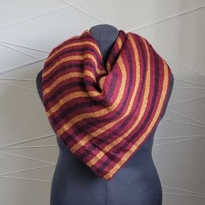 Maroon Striped Blanket Scarf